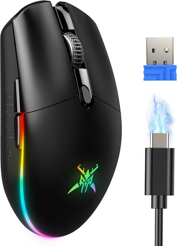 Rechargeable Wireless Gaming Mouse   8000 DPI, RGB, 100Hrs Battery, Dual Connect7