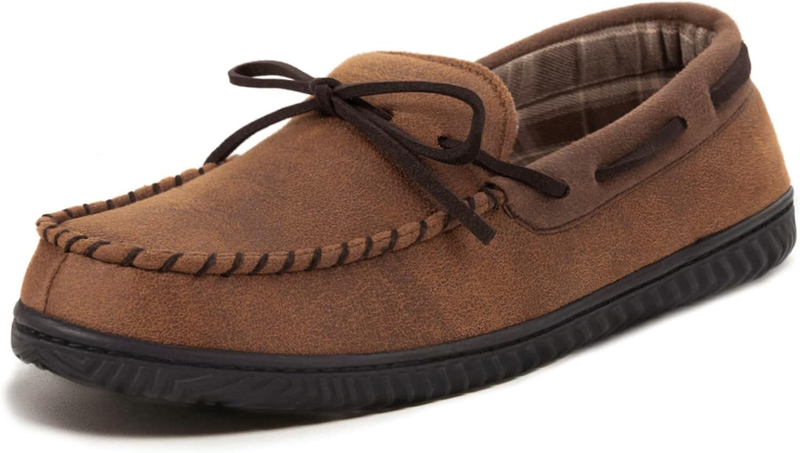 Mens Luke Moccasin Slippers Memory Foam Indoor Outdoor Anti Slip Shoes11