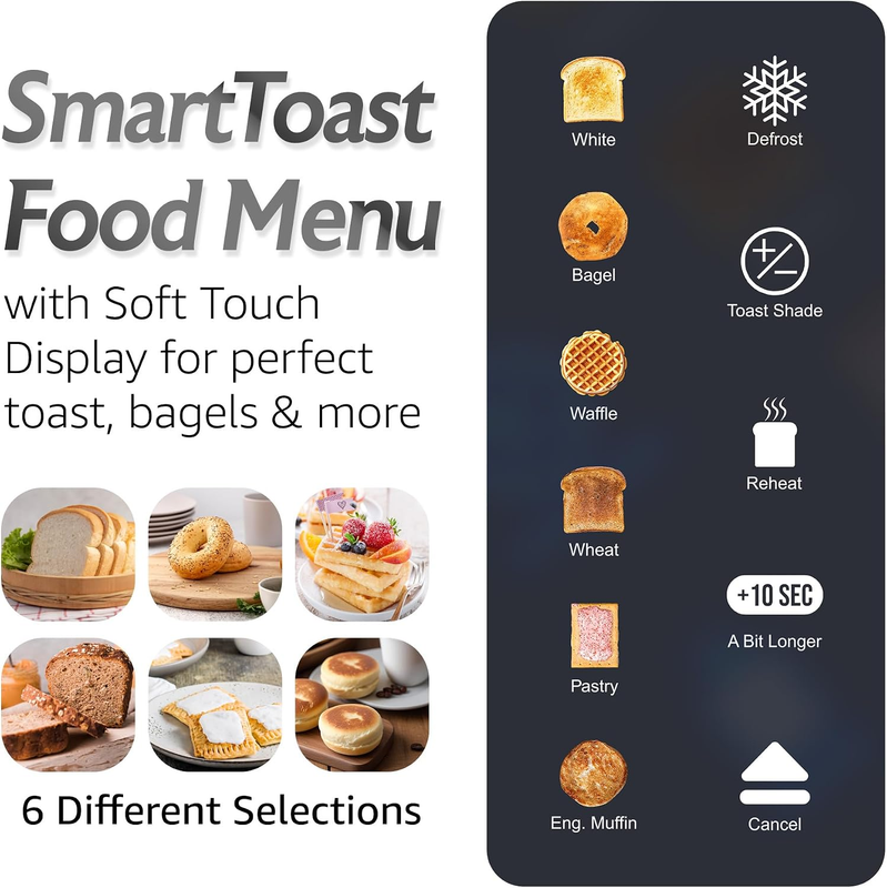 ECT5924D SmartToast 4 Slice Digital Toaster Touchscreen Stainless2