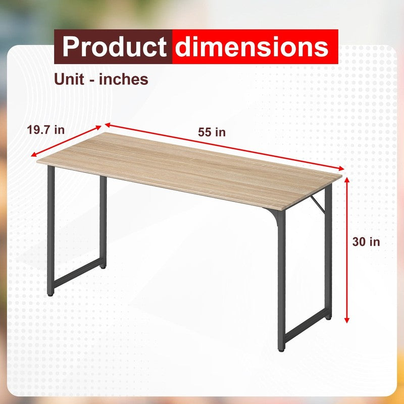 55 Inch Nature Computer Desk with Metal Frame, Adjustable Feet,Pack of 11