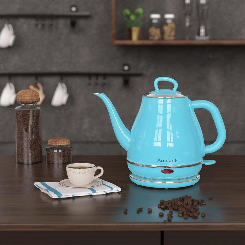 Gooseneck Electric Kettle 1L 1500W Fast Boil Stainless Pour Over Tea Turquoise5