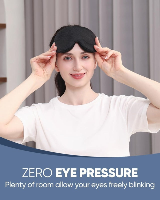 Luxury 3D Eye Mask for Side Sleepers, Zero Pressure, Light Blocking Black1