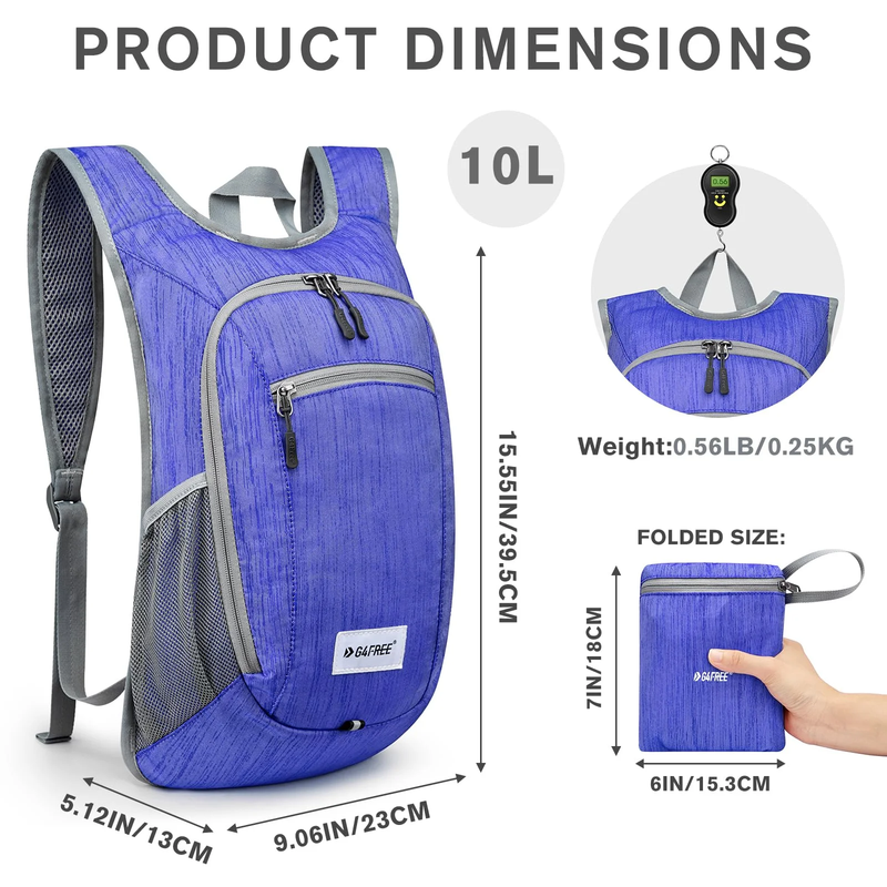 10L/15L/20L Hiking Backpack Lightweight Packable Hiking Daypack Small Travel Out6