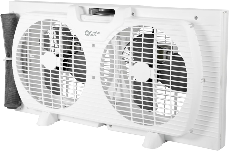 9" Window Fan 3 Speed Dual Auto Lock Expanders Exhaust w/ Removable Bug Screen10