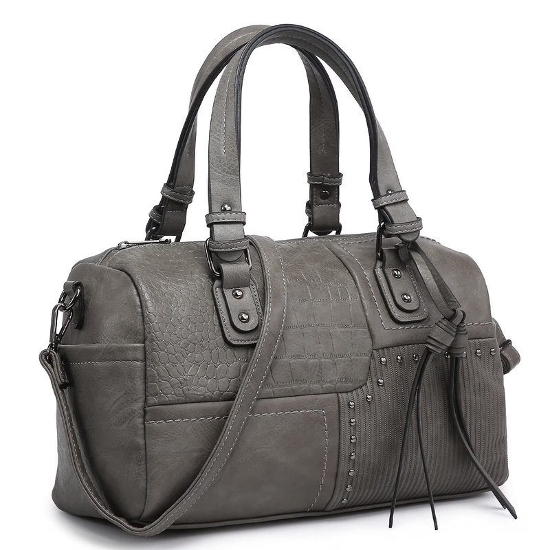 Women Soft Vegan Leather Barrel Bags Large Top Handle Totes Satchel Handbags Sho7