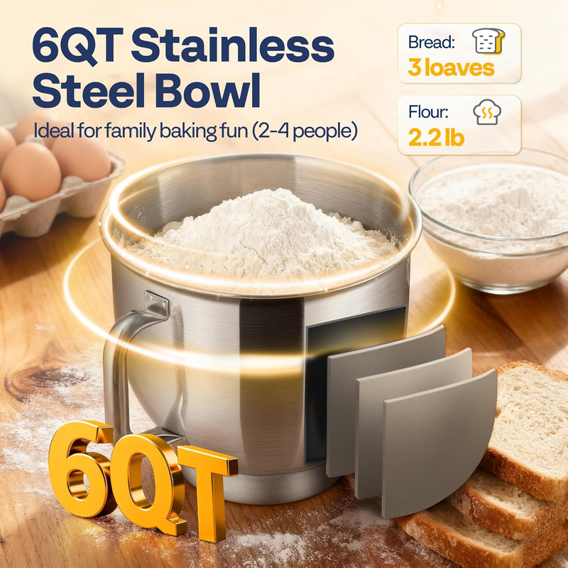 660W Stand Mixer 10 Speed 6Qt Tilt Head Kitchen Mixer Gray4