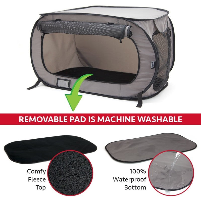 Medium Soft-Sided Pop-Open Cat & Dog Travel Kennel, Gray3