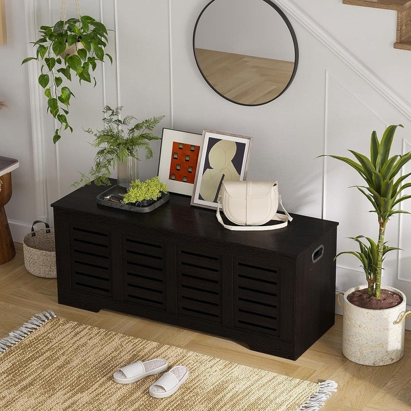 47.3'' Wooden Toy Box Storage Chest Flip Top Entryway Shoe Bench Espresso6