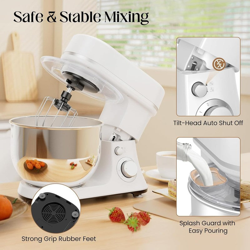 800W Stand Mixer 5.3QT 6-Speed w/ Pulse Dough Hook Whisk Beater5