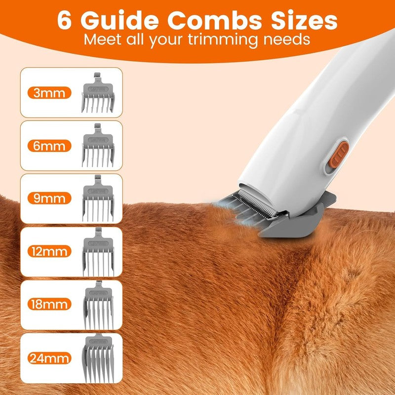 Dog Grooming Vacuum Kit with Clippers & Low Noise Shedding Brush, PG105