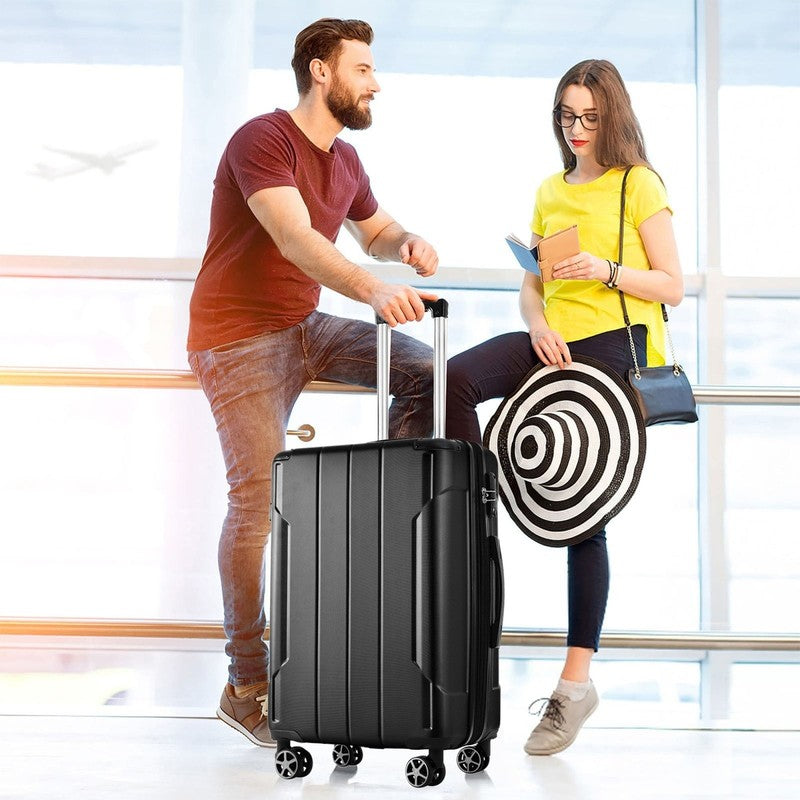 Carry on Luggage 24 Inch, ABS+PC Lightweight 65L Capacity Hardshell Suitcase wit6