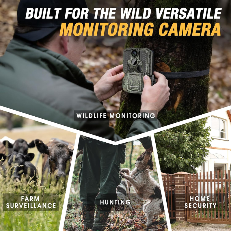 2 Pack 56MP 4K Trail Rechargeable 0.2S Night Vision Motion 120° Wildlife Cam8