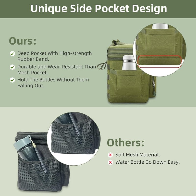 Large Expandable Tactical Lunch Bag 16L/24 Cans Army Green3