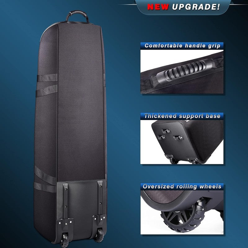 Premium Soft Padded Golf Travel Bag Airline Ready Oxford Fabric Oversized Wheels2