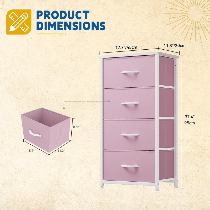 Dresser for Bedroom with 4 Drawers, Storage Drawer Organizer, Wide Chest of Draw3