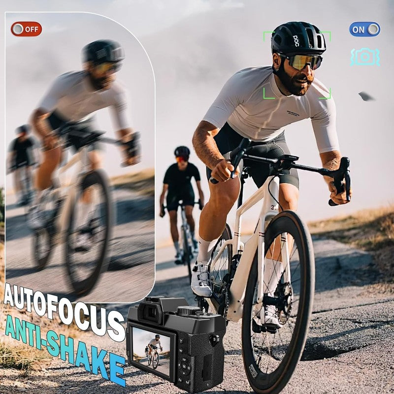 5K Digital Camera 64MP Vlogging 16X Zoom WiFi Wide & Macro Lens Anti-Shake Black6