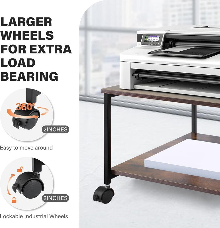 Printer Stand,19.5''X19.5''X12.8'' 2 Tier Large Printer Laser Table Heavy Duty R3
