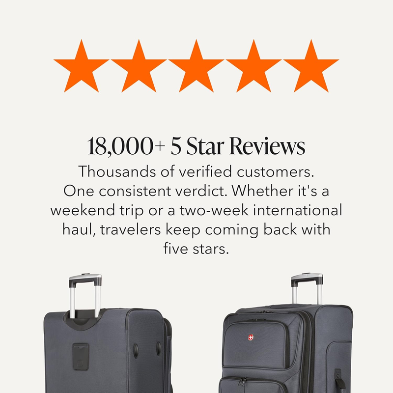 Sion Large Checked Softside Expandable Spinner Travel Suitcase Dark Grey8