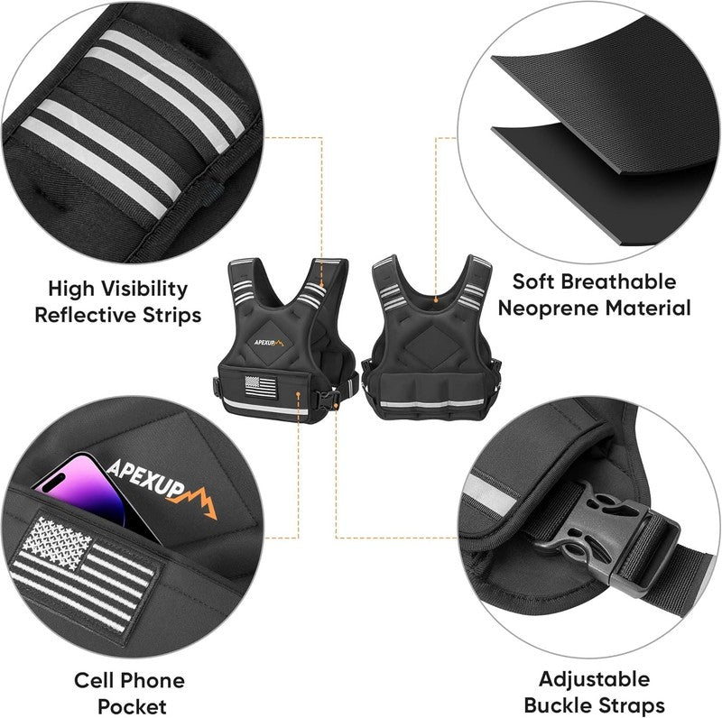 Adjustable Weighted Vest 4 10lb Strength Training Running Walking Unisex1