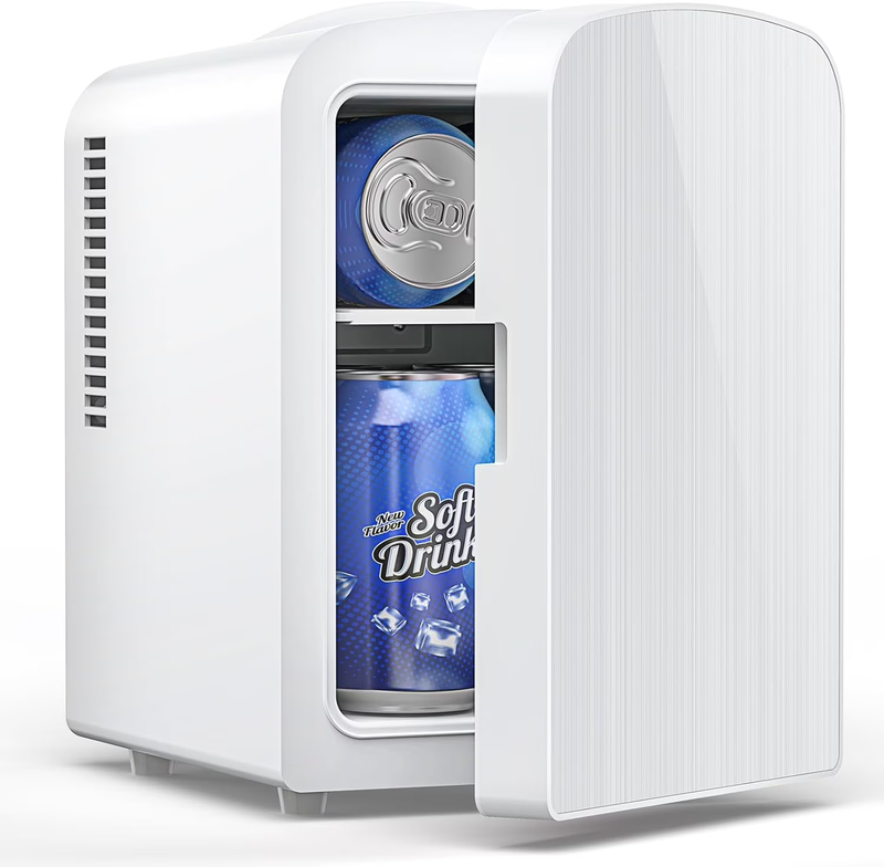 Mini Fridge, Portable 4L/6 Can Electric Plug in Cooler & Warmer Suit Office Desk10