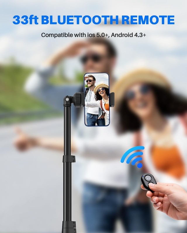 67'' Phone Tripod Selfie Stick w Remote Extendable Stand5
