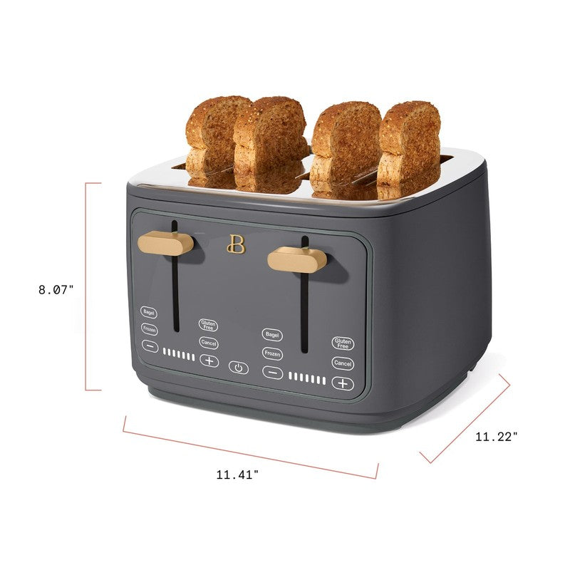 4-Slice Toaster with Touch-Activated Display, Oyster Gray by Drew Barrymore4
