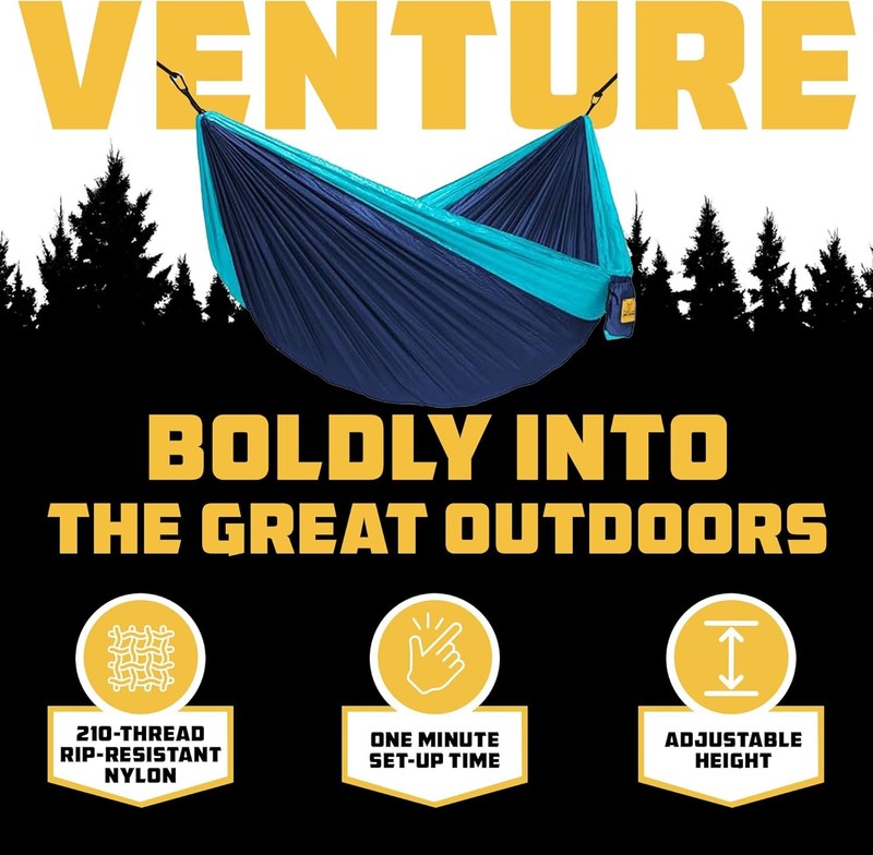 Camping Hammock w/ Tree Straps – Portable 500LB Travel & Hiking Gear2