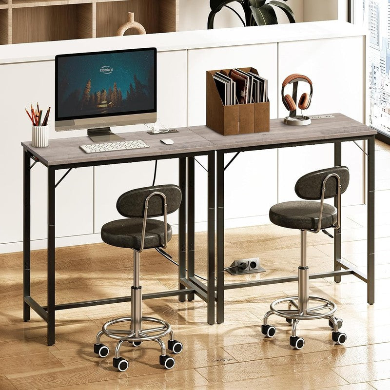 Bar Table with Charging Station High Top Counter Pub Table Greige7