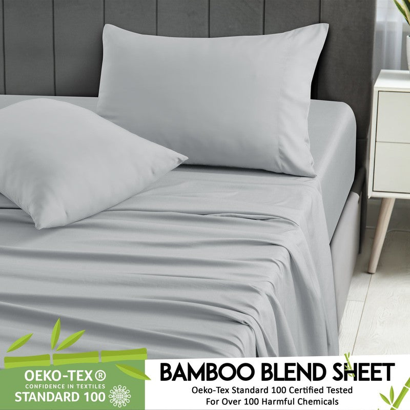 Rayon from Bamboo Blend Queen Sheets Deep Pockets - 4 Piece Cooling Bed Sheets S3