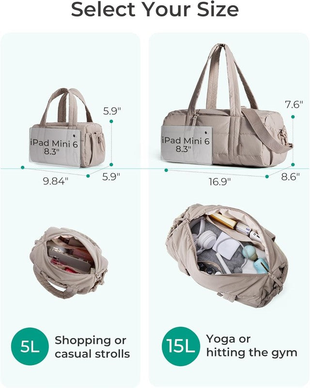 Reiki Gym Bag Women Crossbody Dance Yoga Bag Wet Dry Pocket 5L 15L4