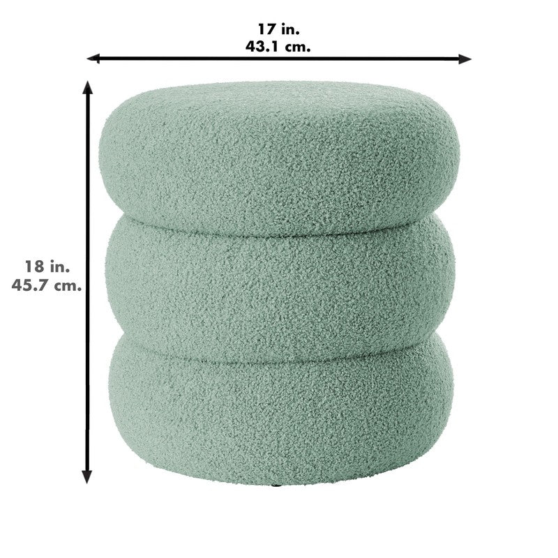 Boucle Cloud Storage Ottoman, Sage4