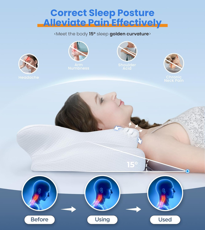 Ultra Cooling Neck Pillow Memory Foam Cervical Support Adjustable2