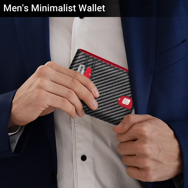 Men's Slim Leather RFID Blocking Bifold Wallet 2 ID Windows Card Holder4