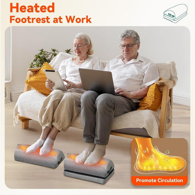 Heated Foot Rest under Desk at Work, Desk Foot Stool with Heat & Vibration Massa3
