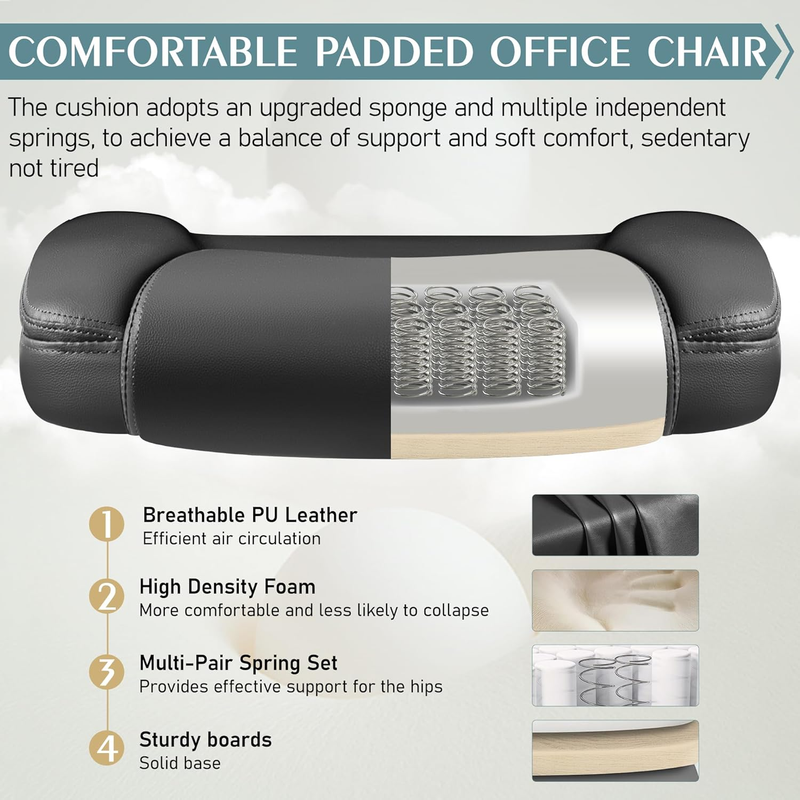PU Leather Office Chair Ergonomic Swivel Desk Gaming Chair Wheels4