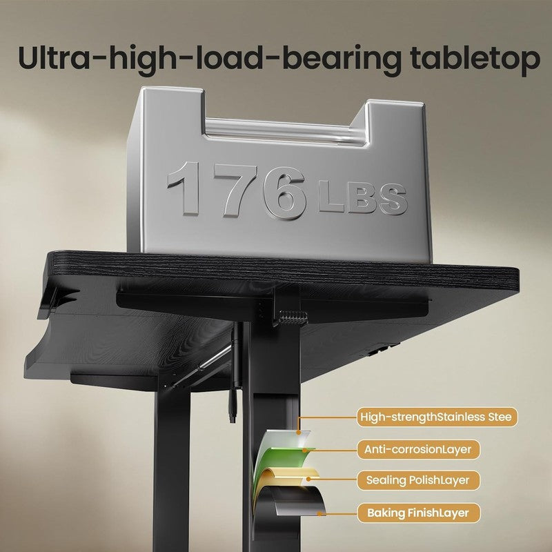 63x28 Electric Standing Desk Sit Stand Home Office Computer Table Black4
