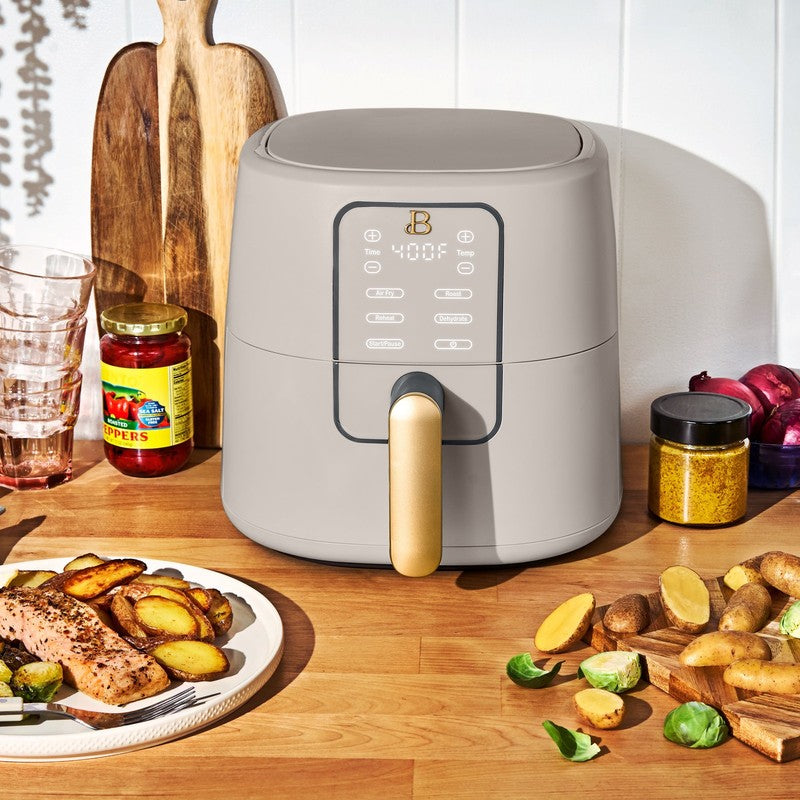 6 Qt Air Fryer w/ Turbocrisp Technology Evergood Ceramic Nonstick Porcini Taupe1