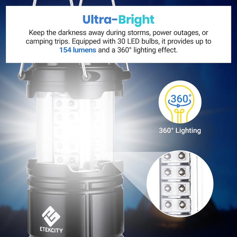 Camping Lanterns LED Flashlight 4 Pack Emergency Power Outage Survival1