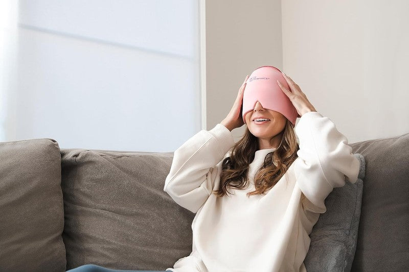 Headache Relief Cap, Migraine Ice Pack Mask Products, Women Cooling Gel Hat, Fac3