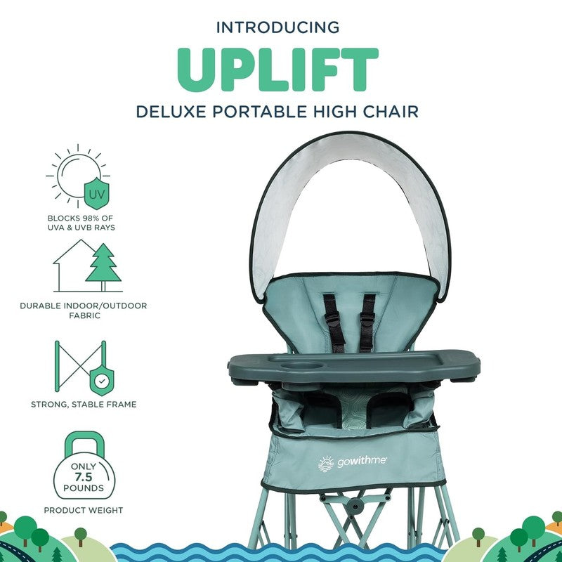 Go With Me Uplift Deluxe Portable High Chair Travel Indoor Outdoor Green1