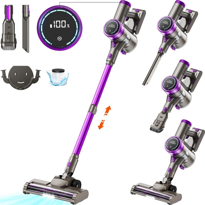 Cordless Stick Vacuum Cleaner 38KPA 50Min Lightweight Pet Hair Carpet0