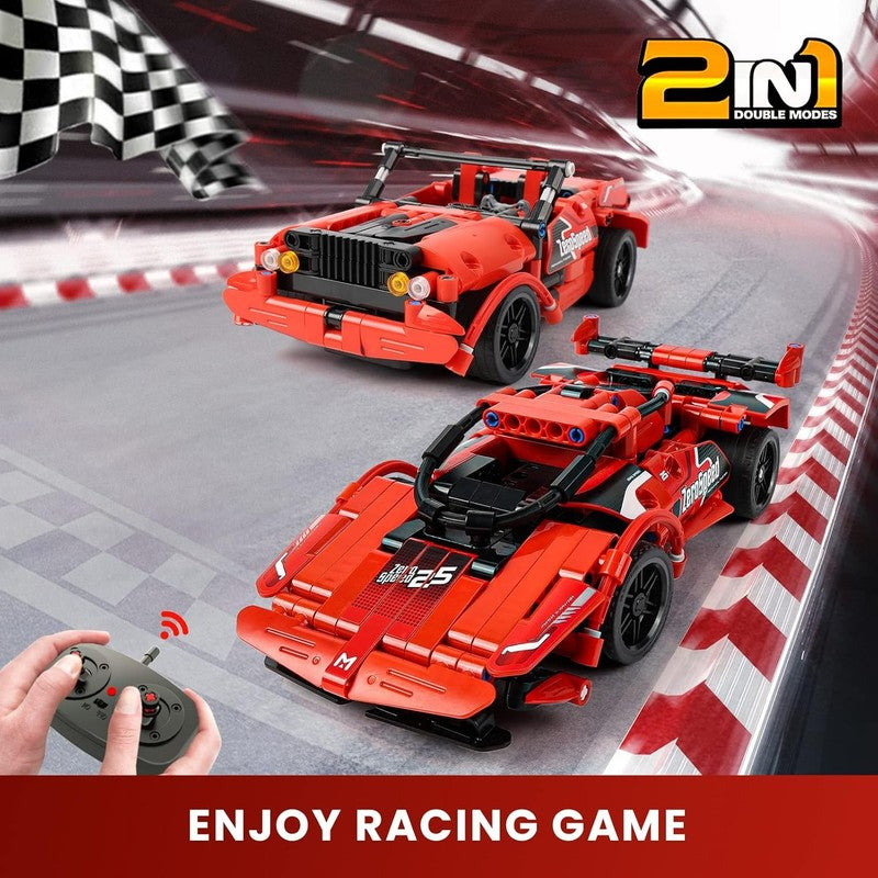 351PCS 2 in 1 RC Racing Car Building Blocks Toy DIY STEM Ages 6–124