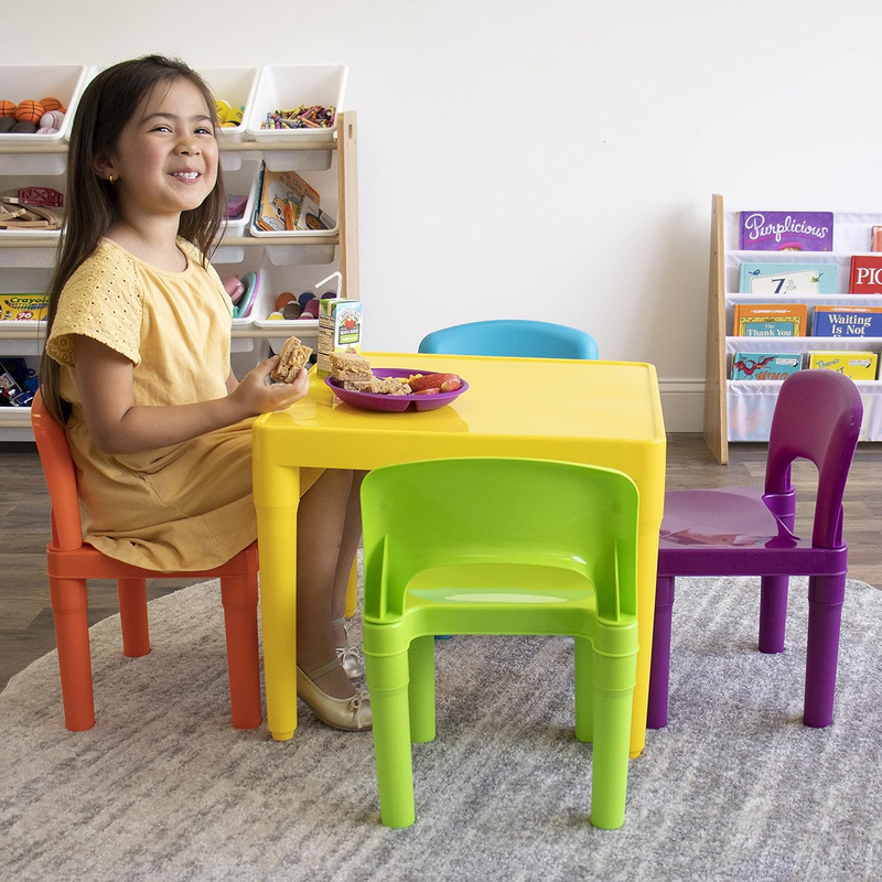 Kids Table & 4 Chairs Set Yellow Toddler Activity Playtime Arts Crafts 5pc2