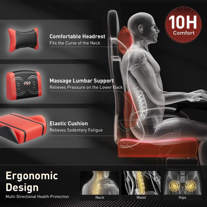 Gaming Chair with Pocket Spring Cushion, Gamer Chair with Lumbar Massage, Gaming2