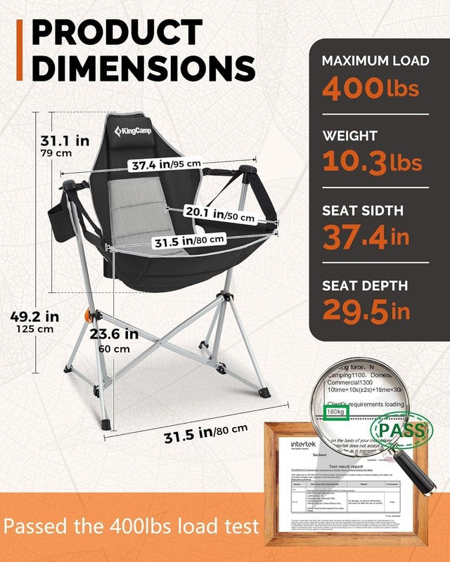 Oversized Hammock Camping Chair 400lb Folding Rocking Recliner Outdoor2