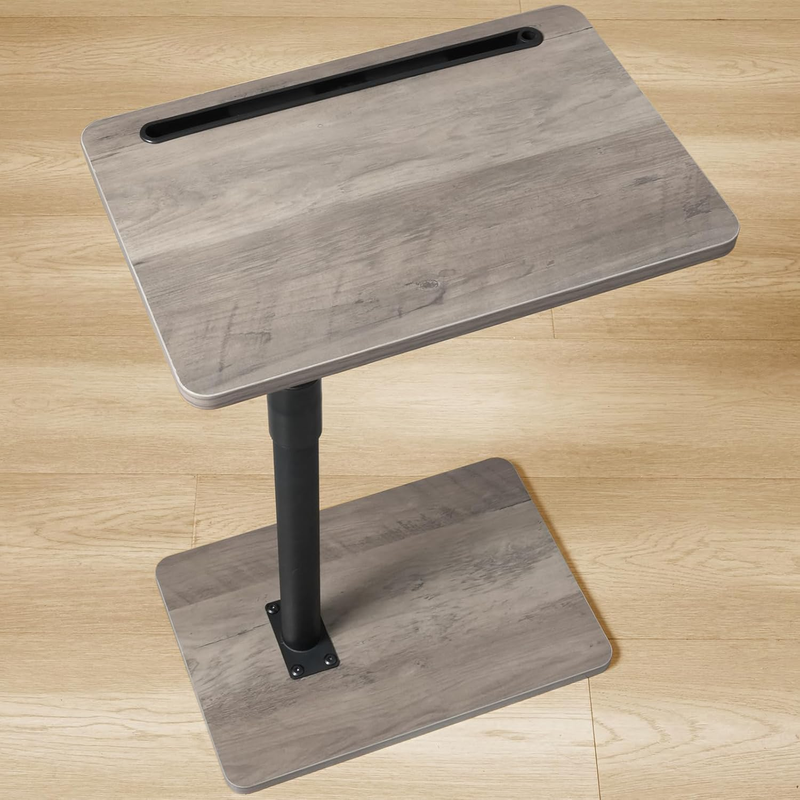 360° Swivel Adjustable Sofa Arm Tray Table Gray Side Table8