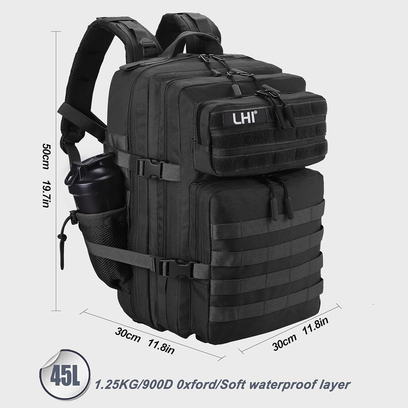 Military 45L Tactical Backpack 3 Day Pack Shoe Compartment Army Bag4