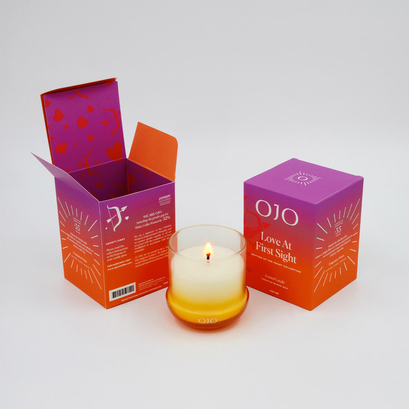 OJO Love at First Sight Scented Candle 7.8 Oz Jar Candle +35 Hour Long Lasting B8