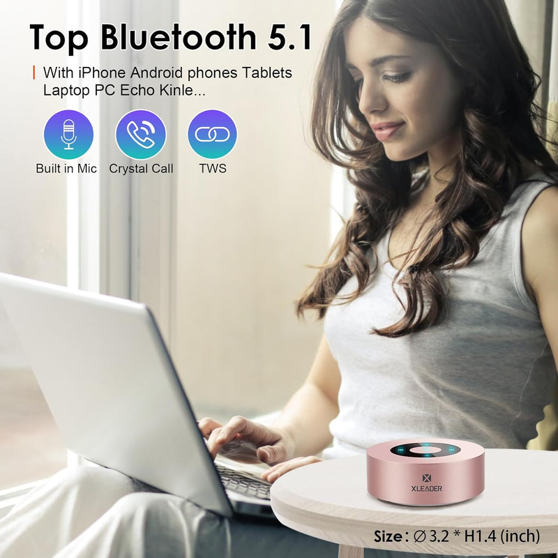 Mini Bluetooth Speaker (Travel Case Provided) HD Sound&Rich Bass, Touch Design, 4