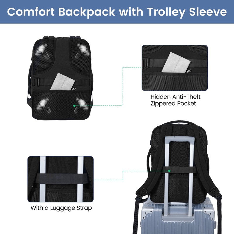 Business Travel Backpack Fits 17 Inch Laptop for Personal Item Bag 18X14X8 Clams5